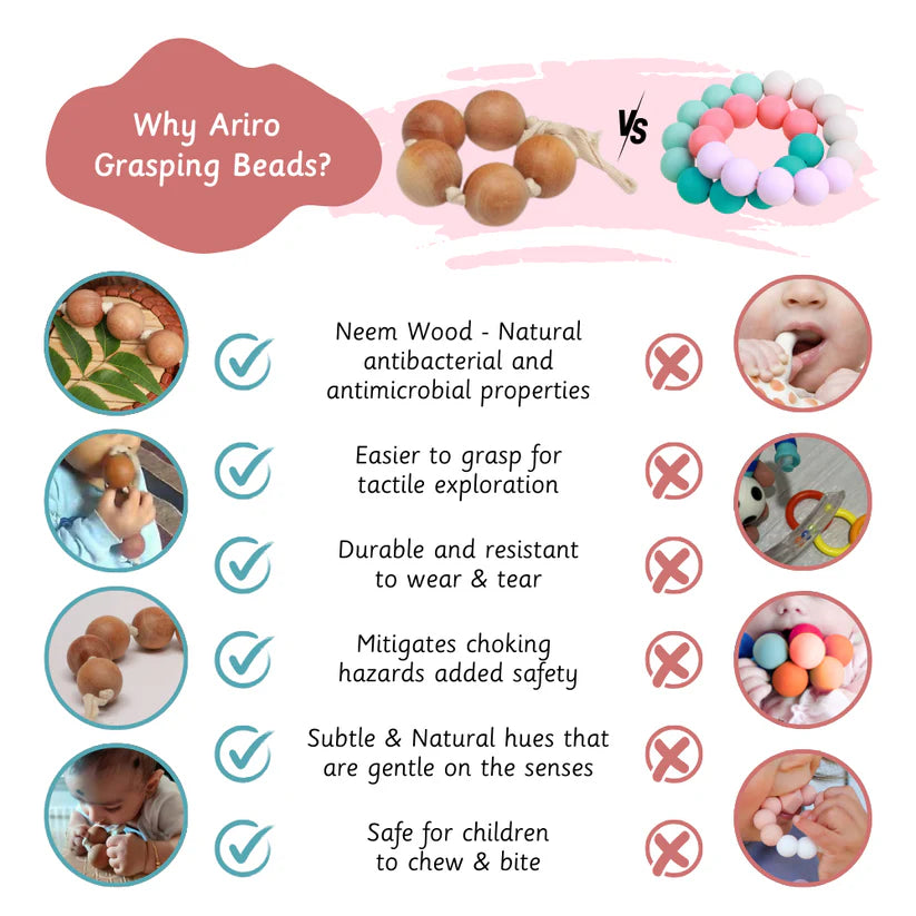Wooden Grasping beads - Ariro Toys