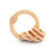 Wooden Rattle - Circular Natural -  Ariro Toys