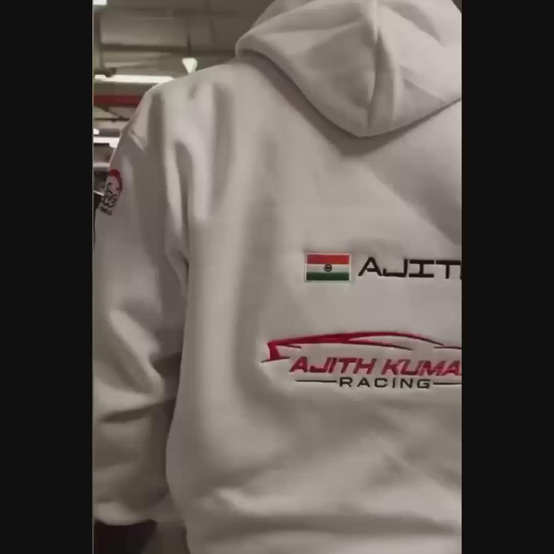 Load video: Ajith Kumar Racing Motorsport Fan Hoodie - Dudeme